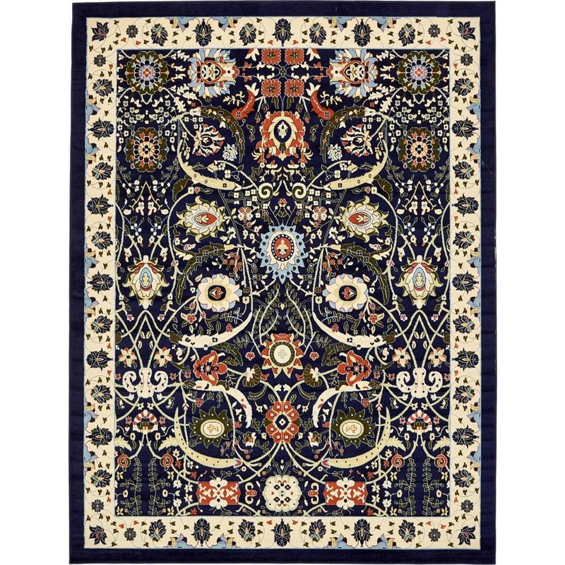 Unique Loom Espahan Cape Cod Navy Blue 10′ 0 x 13′ 0 Area Rug 3137574
