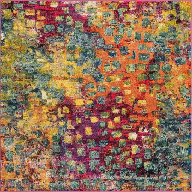 Unique Loom Jardin Ivy Multi 6′ 0 x 6′ 0 Square Rug 3126070