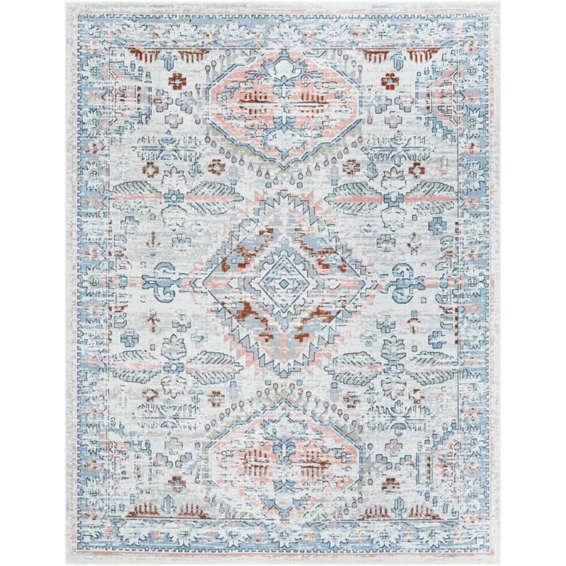 Unique Loom Kamala Washable Oriental Ivory 7 ft. 10 in. x 10 ft. Area Rug 3188977