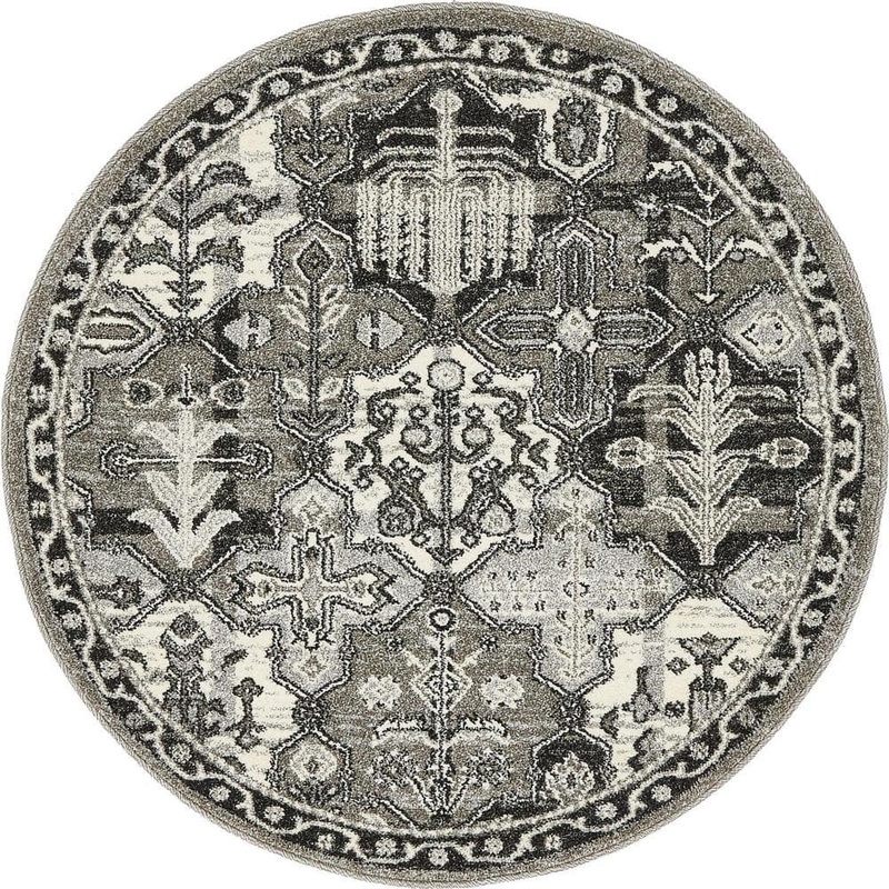 Unique Loom La Jolla Cathedral Gray 3′ 3 x 3′ 3 Round Rug 3132031