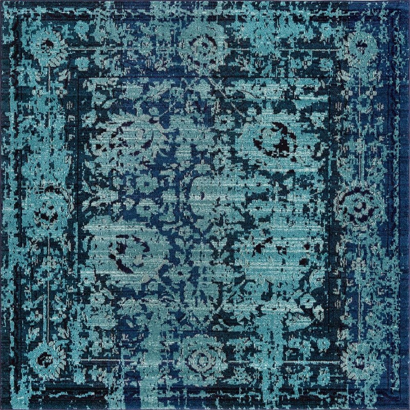 Unique Loom Medici Salamanca Turquoise 8′ 0 x 8′ 0 Square Rug 3137851