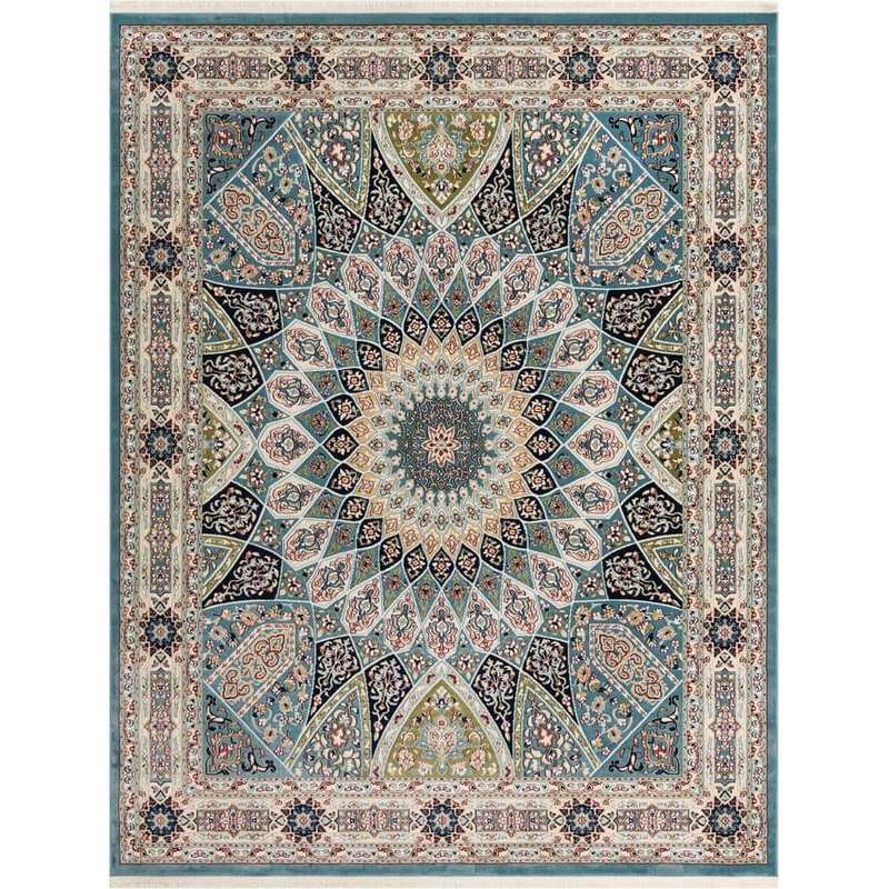 Unique Loom Narenj Collection Area Rug – Adams (7 ft. 10 in. x 10 ft. Rectangle Blue/Burgundy) 3135768