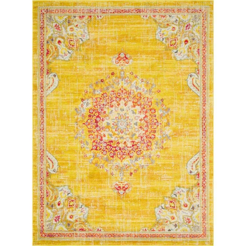 Unique Loom Penrose Alexis Gold 9 ft. x 12 ft. Area Rug 3143364
