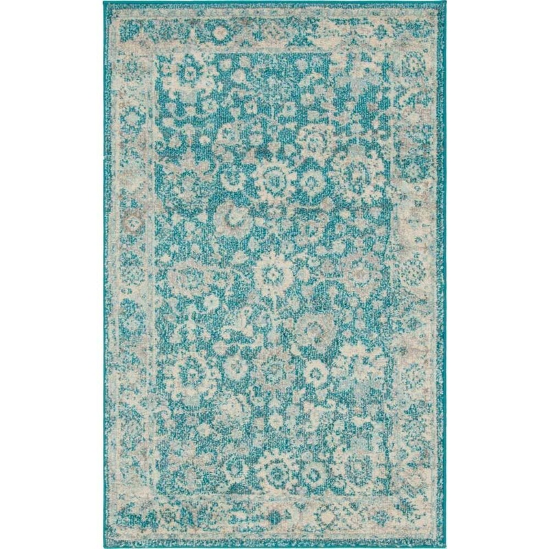 Unique Loom Penrose Krystle Turquoise 3 ft. 3 in. x 5 ft. 3 in. Area Rug 3143477