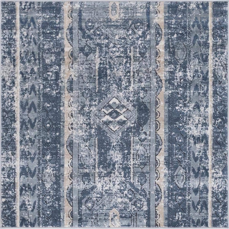 Unique Loom Portland Depoe Blue 4 ft. x 4 ft. Square Area Rug 3147217