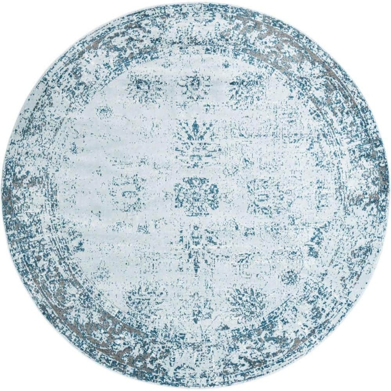 Unique Loom Sofia Casino Light Blue 10 ft. x 10 ft. Area Rug 3193544