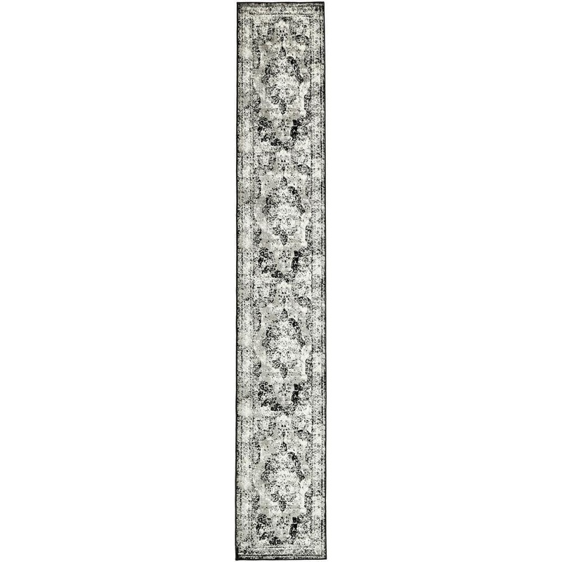 Unique Loom Sofia Salle Garnier Black 2′ 0 x 13′ 0 Runner Rug 3137796