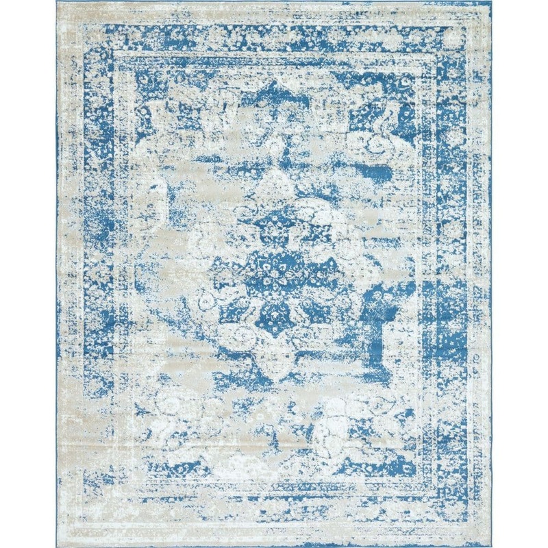 Unique Loom Sofia Salle Garnier Blue 8 ft. x 10 ft. Medallion Area Rug 3134081