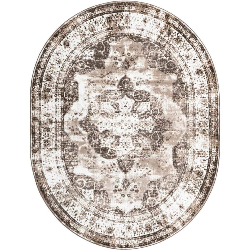 Unique Loom Sofia Salle Garnier Light Brown 7 ft. 10 in. x 10 ft. Area Rug 3193521