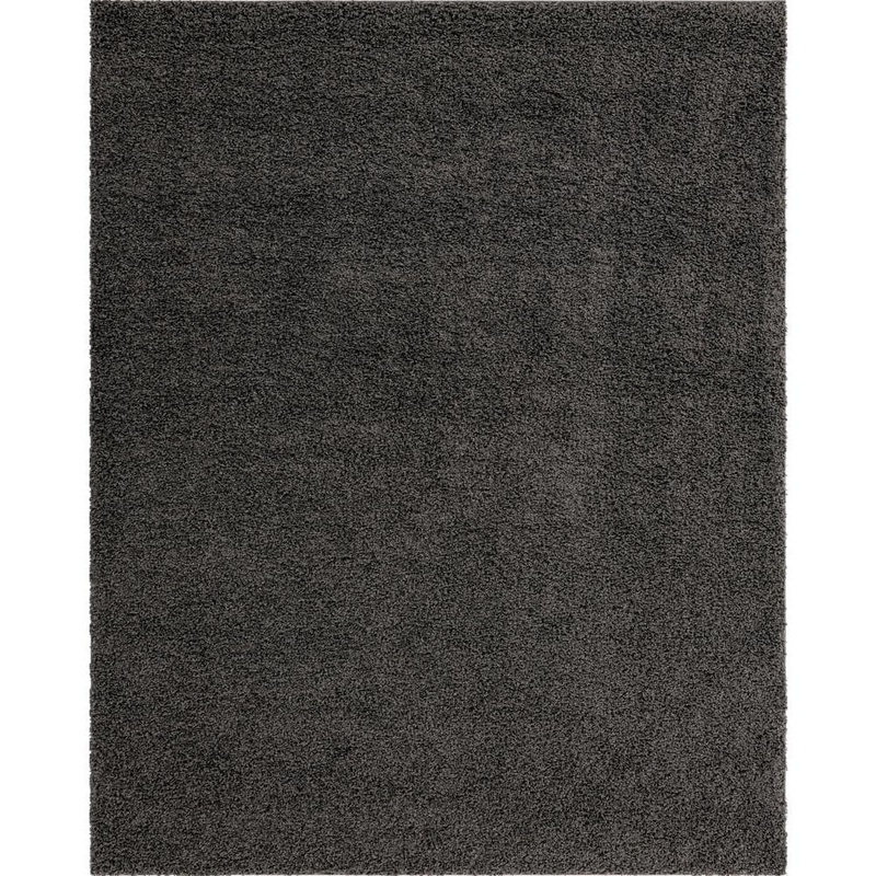 Unique Loom Solid Shag Graphite Gray 8 ft. x 10 ft. Area Rug 3136653