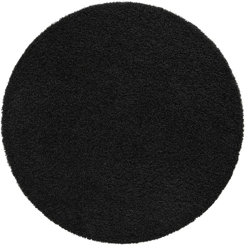 Unique Loom Solid Shag Jet Black 7′ 10 x 7′ 10 Area Rug 3128124
