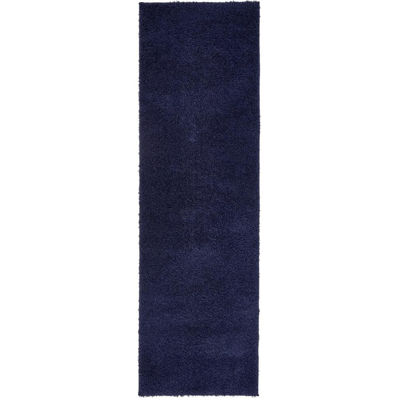 Unique Loom Studio Solid Shag Midnight Blue 2′ 0 x 6′ 7 Runner Rug 3132710