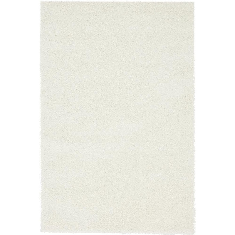 Unique Loom Studio Solid Shag White 4′ 0 x 6′ 0 Area Rug 3132696