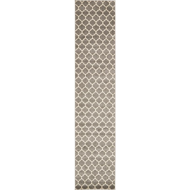 Unique Loom Trellis Philadelphia Gray/Beige 2′ 7 x 13′ 0 Runner Rug 3128630