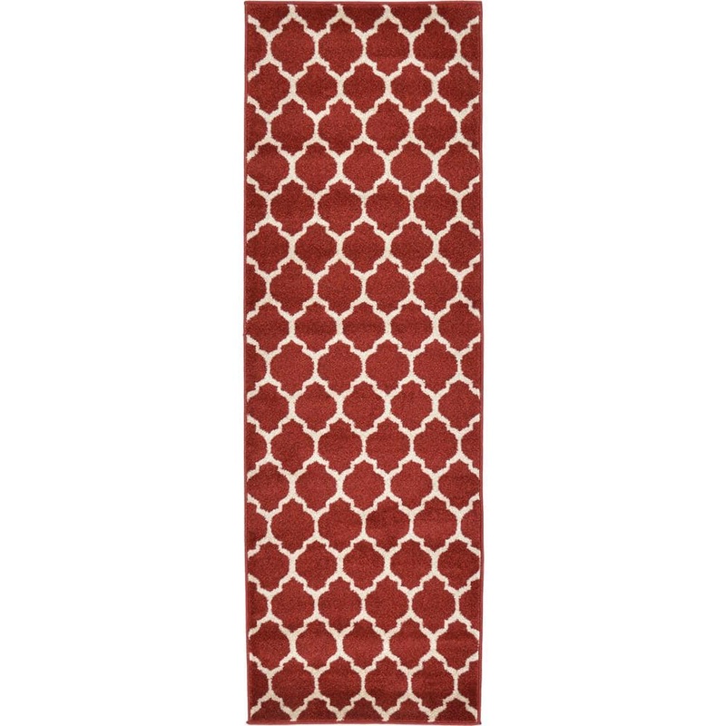 Unique Loom Trellis Philadelphia Red/Beige 2′ 0 x 6′ 0 Runner Rug 3128589