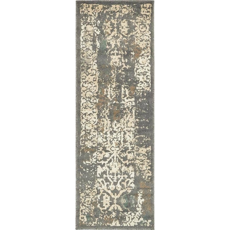 Unique Loom Tuareg Mirage Gray 2′ 0 x 6′ 0 Runner Rug 3138729