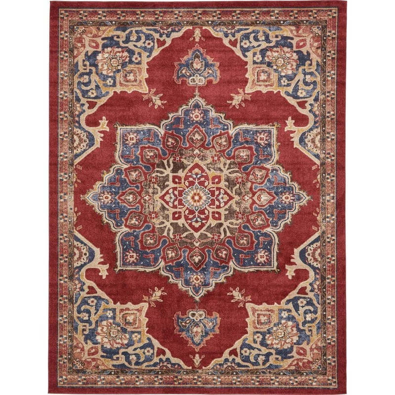 Unique Loom Utopia Helios Burgundy 9′ 0 x 12′ 0 Area Rug 3135339