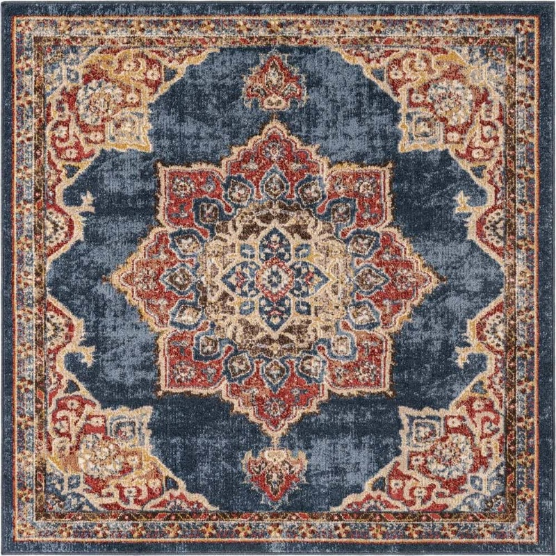 Unique Loom Utopia Helios Dark Blue 5′ 0 x 5′ 0 Area Rug 3153859
