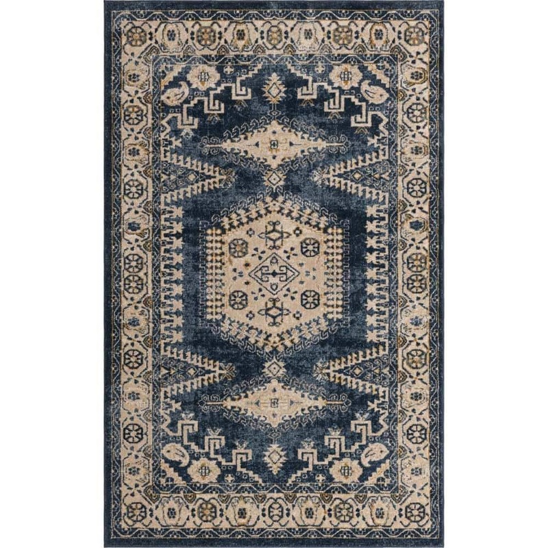 Unique Loom Utopia Larissa Dark Blue 5′ 0 x 8′ 0 Area Rug 3146618