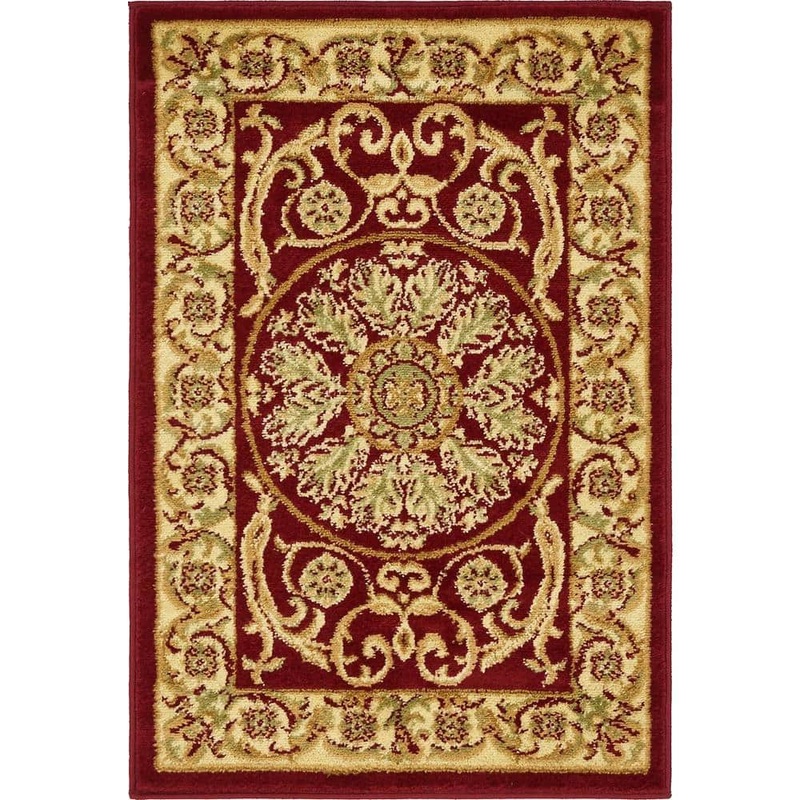 Unique Loom Versailles Napoleon Red 2′ 2 x 3′ 0 Area Rug 3136627