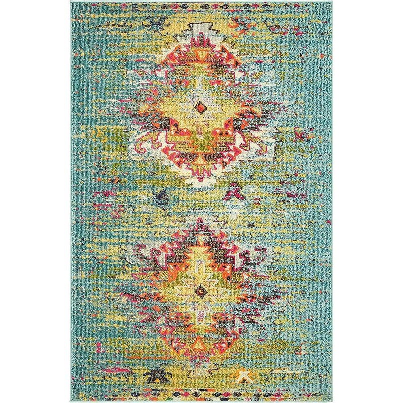 Unique Loom Vita Chagall Turquoise 4′ 0 x 6′ 0 Area Rug 3140045