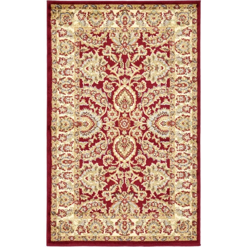 Unique Loom Voyage Asheville Red 3′ 3 x 5′ 3 Area Rug 3120296