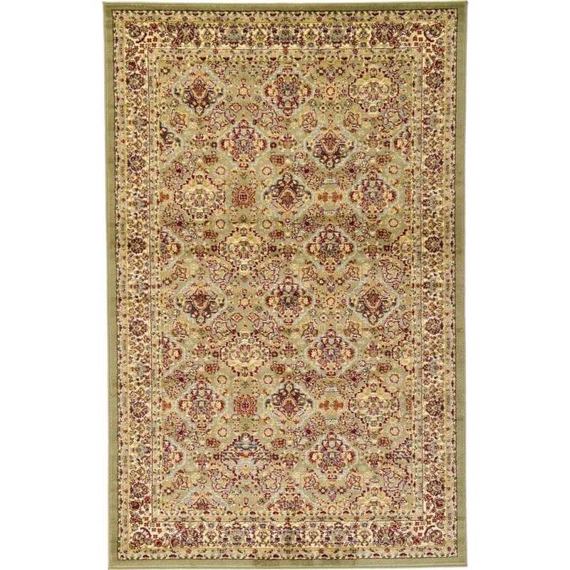 Unique Loom Voyage Colonial Light Green 5′ 0 x 8′ 0 Area Rug 3118183