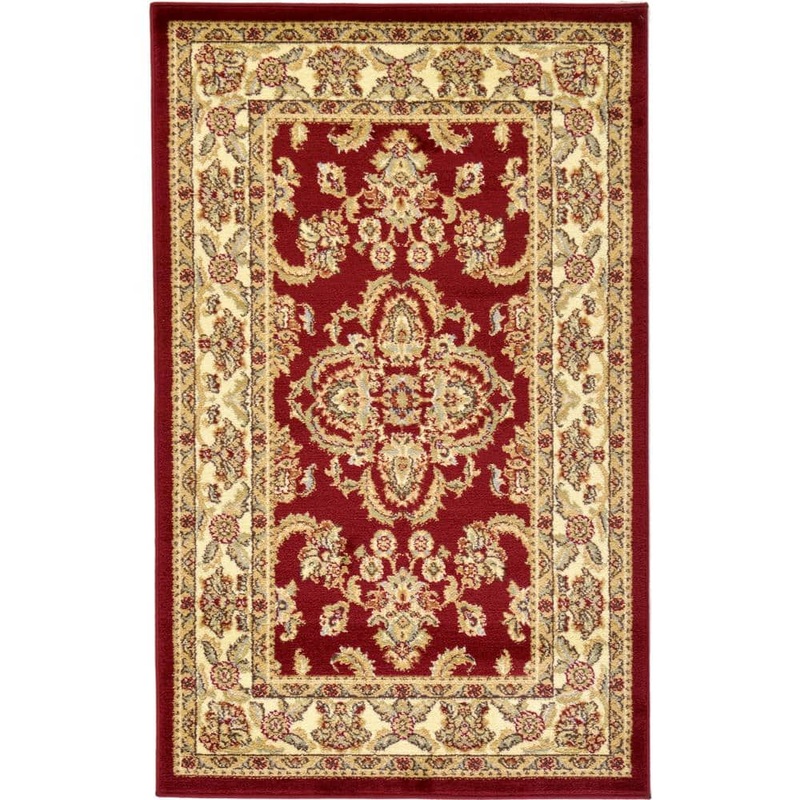 Unique Loom Voyage Reddington Red 3′ 3 x 5′ 3 Area Rug 3118175