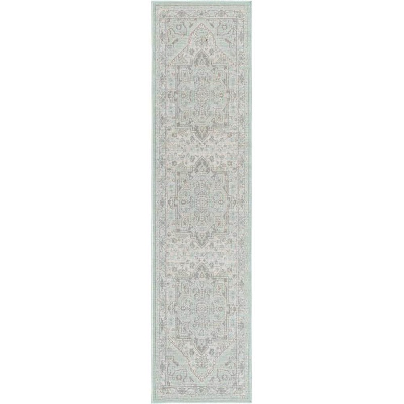 Unique Loom Whitney Milano Mint 2 ft. x 8 ft. Area Rug 3154841