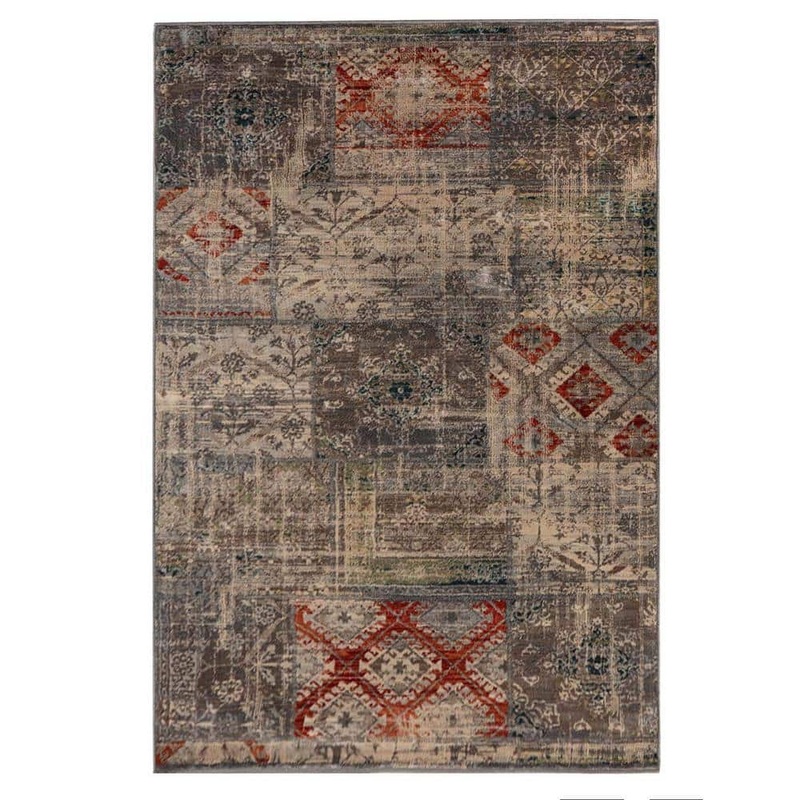 SUPERIOR Amara Gray 4 ft. x 6 ft. Modern Distressed Patchwork Indoor Area Rug 4X6RUG-AMARA-GR