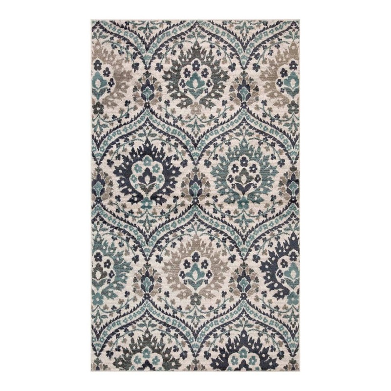 SUPERIOR Augusta Deep Royal 7 ft. x 9 ft. Oriental Floral Non-Slip Area Rug 7X9RUG-AUGUSTA-DR