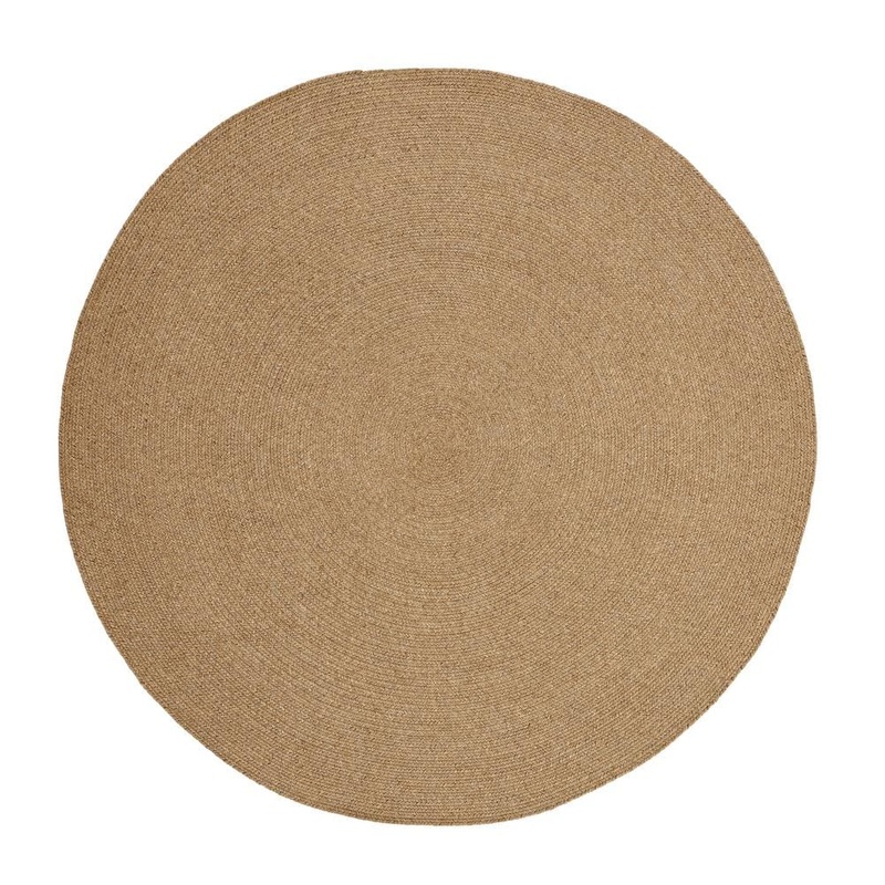 SUPERIOR Braided Latte 6′ Reversible Indoor/Outdoor Round Area Rug 6RUG-BRAIDED-POLY-LA