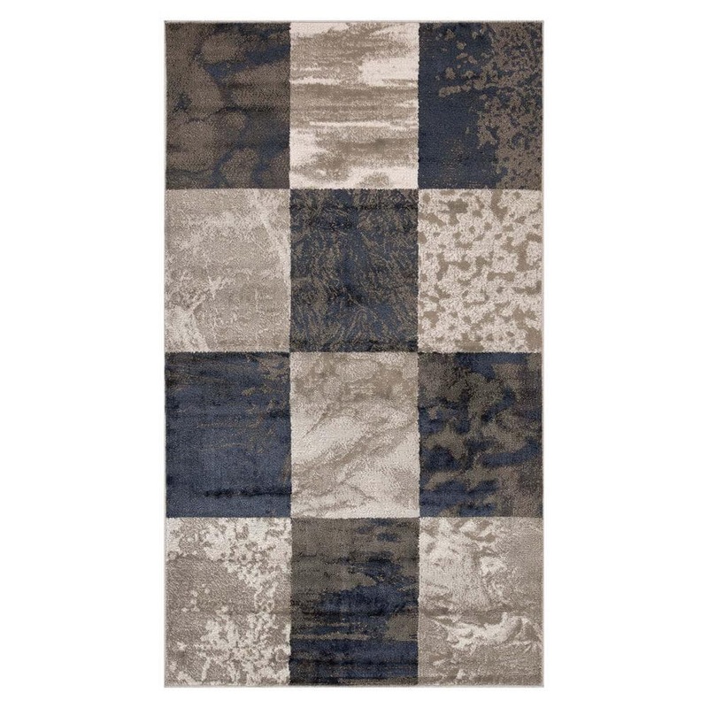 SUPERIOR Brentwood Black 8 ft. x 10 ft. Modern Patchwork Indoor Area Rug 8X10RUG-BRTWD-BK