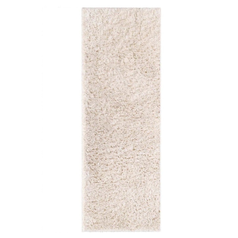 SUPERIOR California Ivory 2 ft. 7 in. x 8 ft. in. Solid Indoor Ultra-Soft Fuzzy Shag Runner Rug 2.6X8RUG-CALI-IV