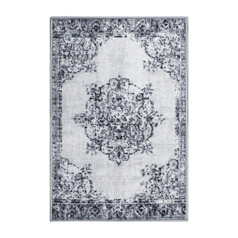 SUPERIOR Decklan Grey 2 ft. x 3 ft. Traditional Floral Nylon Non-Slip Area Rug 2x3RUG-DECKLAN-GR