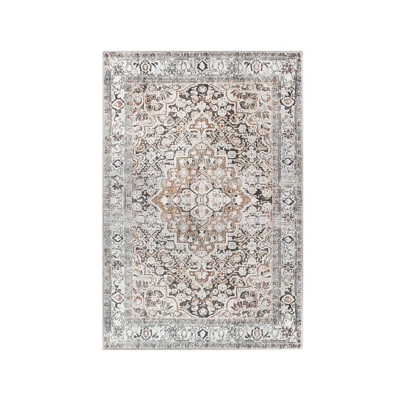SUPERIOR Elodi Mossy Gold 5 ft. x 7 ft. 6 in. Geometric Floral Medallion Indoor Area Rug 5X7.5RUG-ELODI-GD
