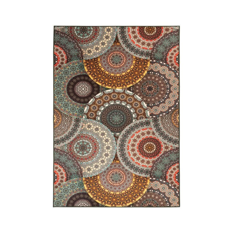 SUPERIOR Evaline Multi-Color 2 ft. x 3 ft. Medallion Non-Slip Outdoor Area Rug 2X3RUG-EVALINE