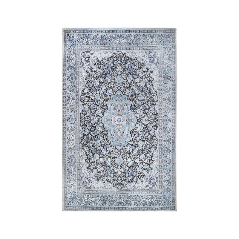 SUPERIOR Fiorella Azure 7 ft. 6 in. x 9 ft. 6 in. Floral Medallion Indoor Modern Farmhouse Polyester Area Rug 7.5X9.5RUG-FIOR-AZ