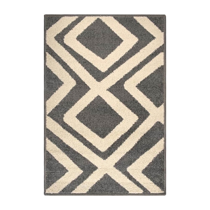 SUPERIOR Flagstone Grey 2 ft. x 3 ft. Modern Geometric Polypropylene Area Rug 2x3RUG-FLAGSTONE-GR