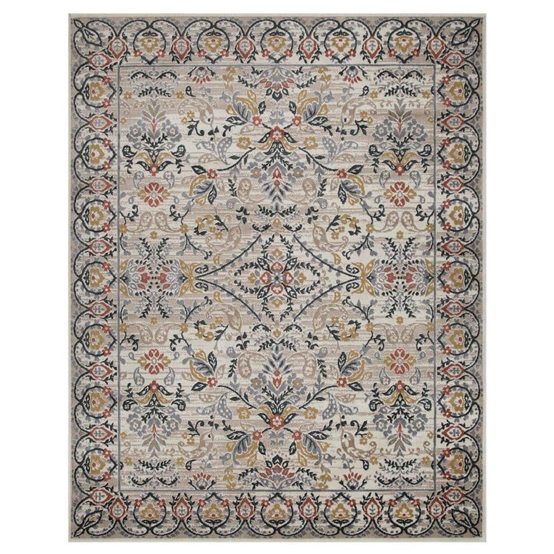 SUPERIOR Jacinda Tan 8 ft. x 10 ft. Floral Paisley Rustic Polypropylene Area Rug 8X10RUG-JACND-TN