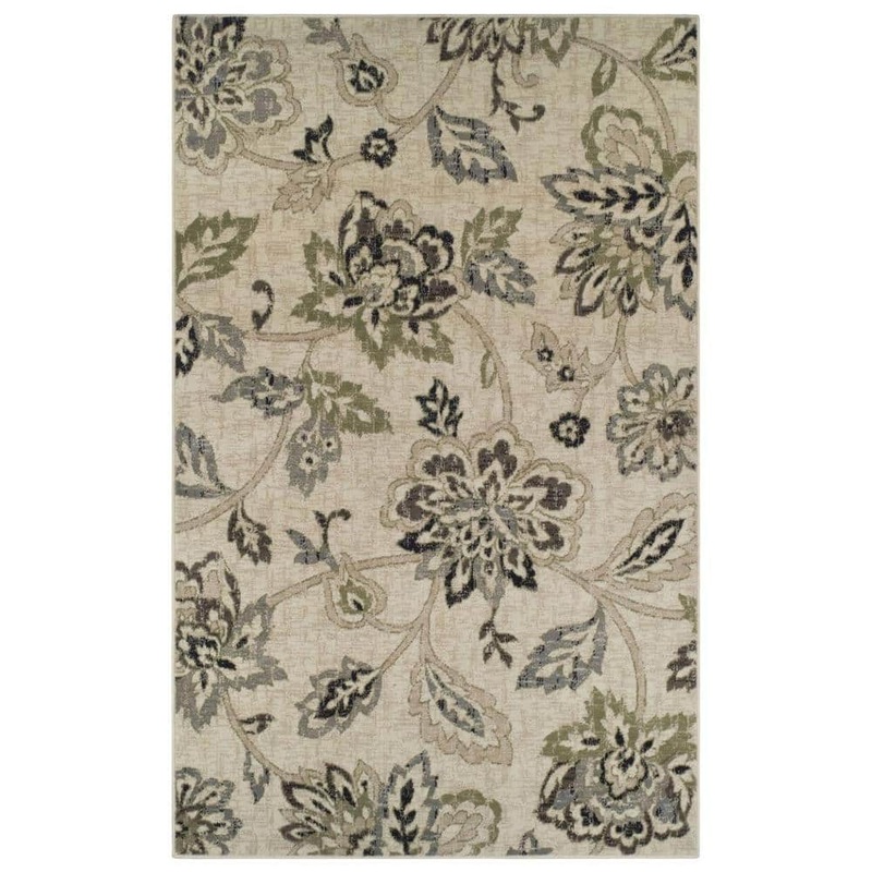 SUPERIOR Jacobean Beige 7 ft. x 9 ft. Oversized Floral Polypropylene Area Rug 7X9RUG-JACOBEAN