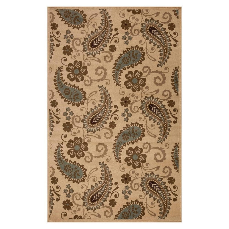 SUPERIOR Parkway Beige 7 ft. x 9 ft. Modern Vintage Paisley Indoor Area Rug 7X9RUG-PWAY-BI