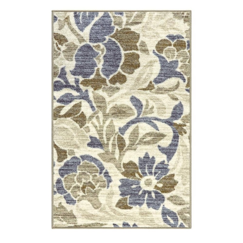 SUPERIOR Roselyn 8 ft. x 10 ft. Beige Floral Indoor Non-Slip Area Rug 8X10RUG-ROSELYN