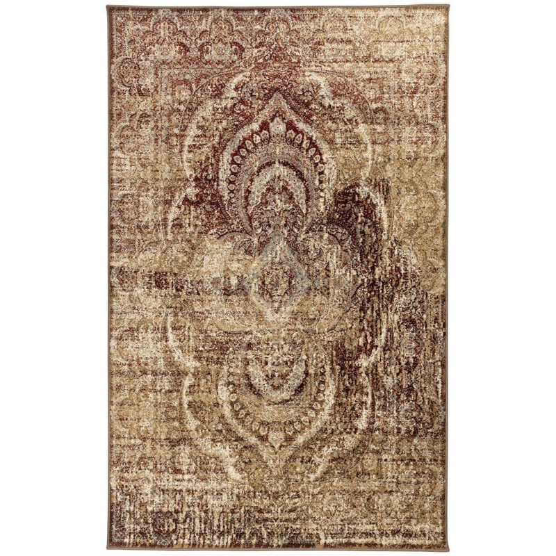 SUPERIOR Salford Maroon 5 ft. x 8 ft. Rectangle Floral Medallion Abstract Polypropylene Area Rug 5X8RUG-SALF-MR
