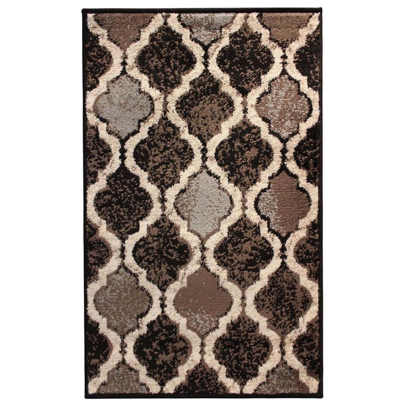 SUPERIOR Viking Chocolate 6 ft. x 9 ft. Contemporary Trellis Non-Slip Area Rug 6X9RUG-VIKING-CH