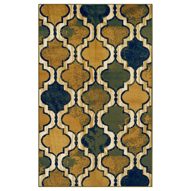 SUPERIOR Viking Green 4 ft. x 6 ft. Contemporary Trellis Non-Slip Area Rug 4x6RUG-VIKING-GN