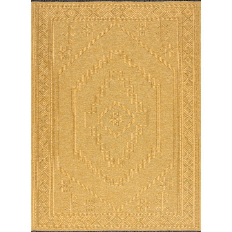 Tayse Rugs Alma Gold 9 ft. x 12 ft. Moroccan Machine Washable Indoor Area Rug ALM2411 9×12