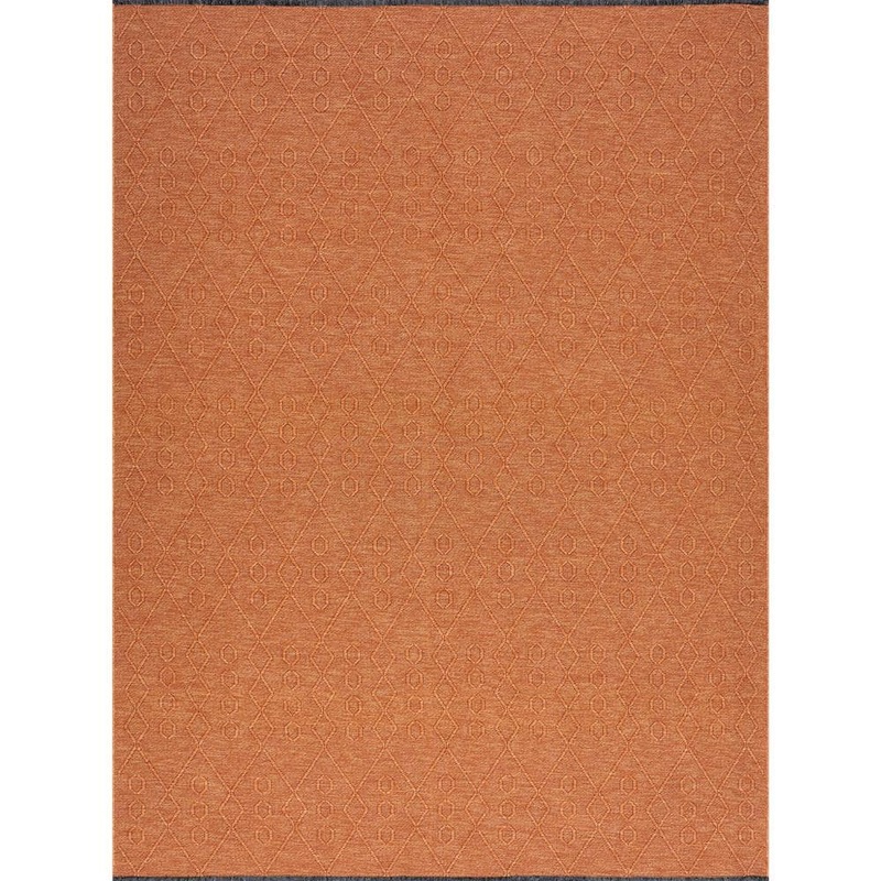 Tayse Rugs Alma Orange 5 ft. x 7 ft. Geometric Machine Washable Indoor Area Rug ALM1666 5×7