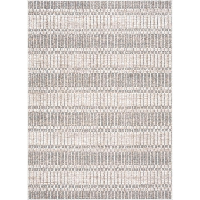 Tayse Rugs Alpha Beige 8 ft. x 10 ft. Abstract Indoor Area Rug ALH1821 8×10