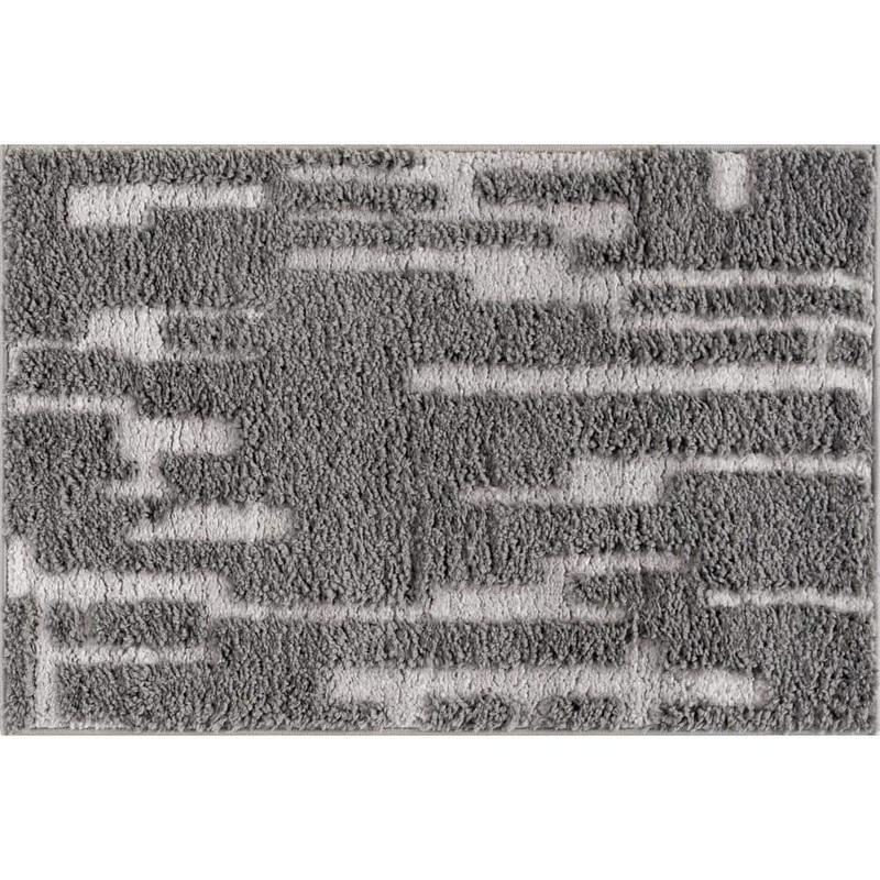 Tayse Rugs Artisan Shag Gray 2 ft. x 3 ft. Abstract Indoor Area Rug ART1209 2×3